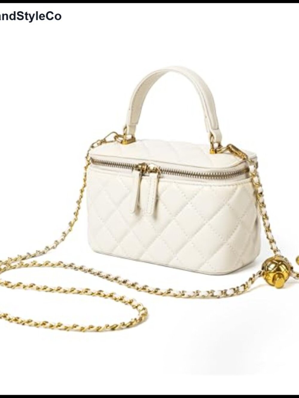 Small Quilted Leather Crossbody Purse Mini Top Handle Box Bag